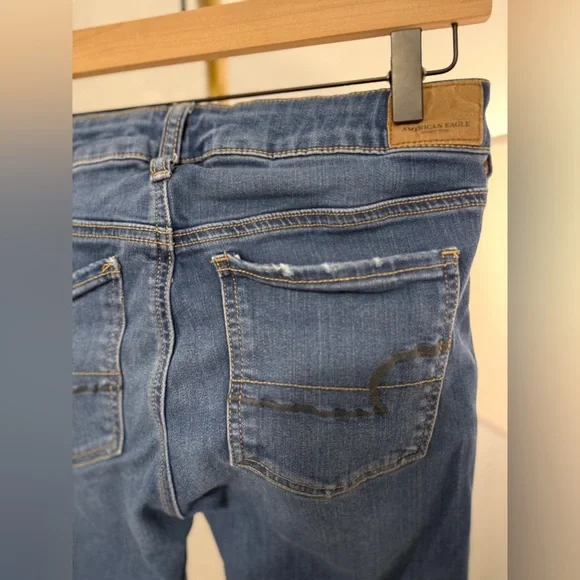 American Eagle Jegging Jeans Size 6 Regular Medium Wash Stretch Skinny Fit - Picture 8 of 12